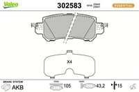 Bremsbelagsatz Scheibenbremse Essential Valeo 302583 FüR Mazda CX KF KE GH DK DL