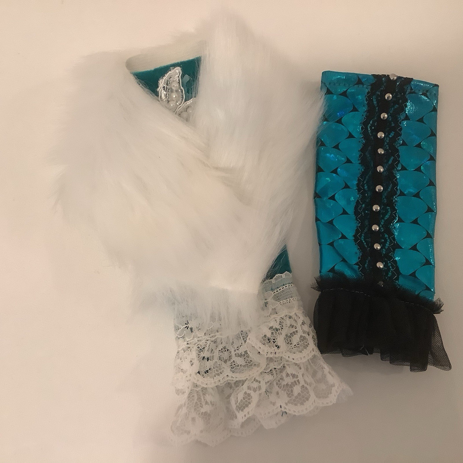 , Dresses / Gowns + Fur Stole , Handmade , Ooak