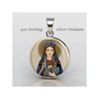 Saint Margaret Of Scotland 925 Sterling Silver Christian Medal