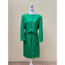 1980 Christian Dior Emerald green blazer and skirt set