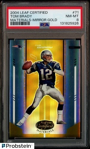 2004 Leaf Certified Mirror Gold #71 Tom Brady New England Patriots 20/25 PSA 8