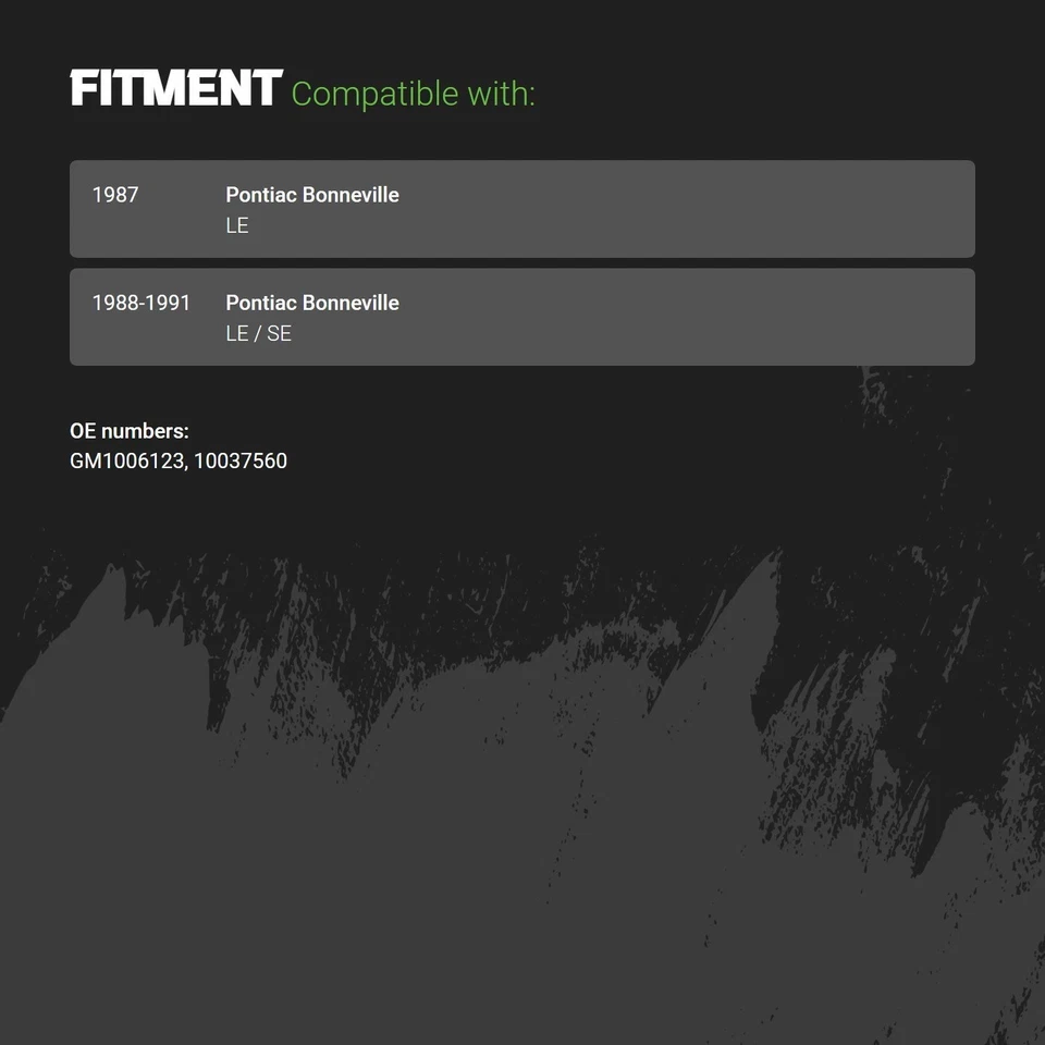 Bumper Reinforcement For Pontiac Bonneville 1987-1991 Front GM1006123 - Image 2 of 2