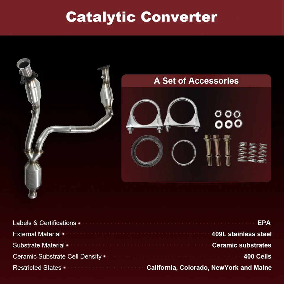 For Chevy Silverado GMC Sierra 1500 2009-2013 Tahoe Yukon Catalytic Converter - Image 4 of 4