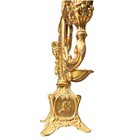 Christian Brass Crucifix Holy Water Font with Candle Holders — photo 7