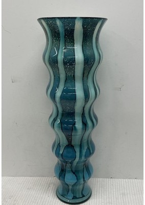 Vintage 1970's Large Hand Blown Glass Vase By Oldrich Lipsky for Novy Bor