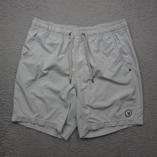 Vuori Kore Shorts Mens Medium Light Gray Lined Stretch Athletic Gym Train READ