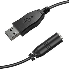 USB a Male Cable to 3.5Mm 97Cm/3.2Ft TRRS Aux Female Jack Audio Adapter