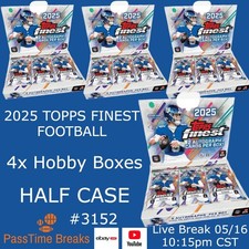 INDIANAPOLIS COLTS 2025 TOPPS FINEST FOOTBALL 4x Hobby Box HALF CASE BREAK 3152