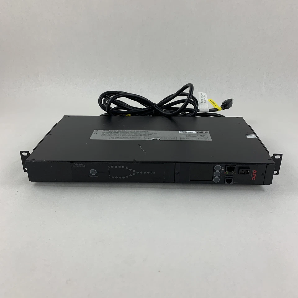 APC AP4450 10-Outlet Automatic Transfer Switch PDU 120V Rackmount VGC Tested - Image 2 of 4