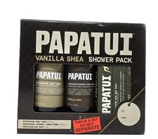 Papatui Vanilla Shea Phthalate Free Holiday Shower Pack 3 Piece Gift Set - 532ml