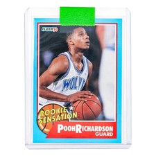 NBA 1990 Fleer Pooh Richardson Rookie Sensation Card. rookie card picture