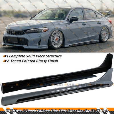 #ad For 25 26 Honda Civic Sedan Hatchback MCX Style Urban Gray Side Skirt Extension $177.99