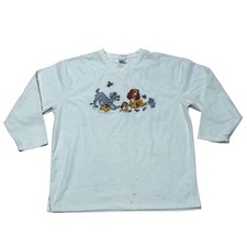 Vintage Disney Store Lady and the Tramp Sweatshirt Womens Large Fleece 90s