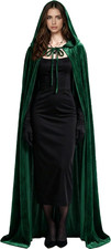 Women s Full Length Witch Cloak Character Velvet Cape Fancy Cosplay Costume