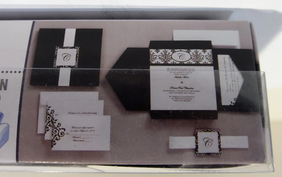 Kit de invitación Wilton Print Your Own Scroll blanco y negro 25 unidades 1008-1518 Foto 2 de 3