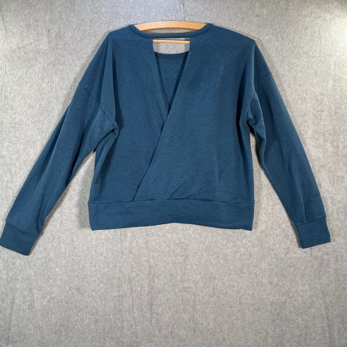 Nike Sweater Womens Large Blue Yoga Wrap Coverup Open Back Dance