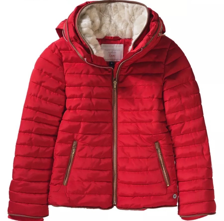 Tom Tailor Steppjacke Winterjacke Mantel Mädchen mit Kapuze rot