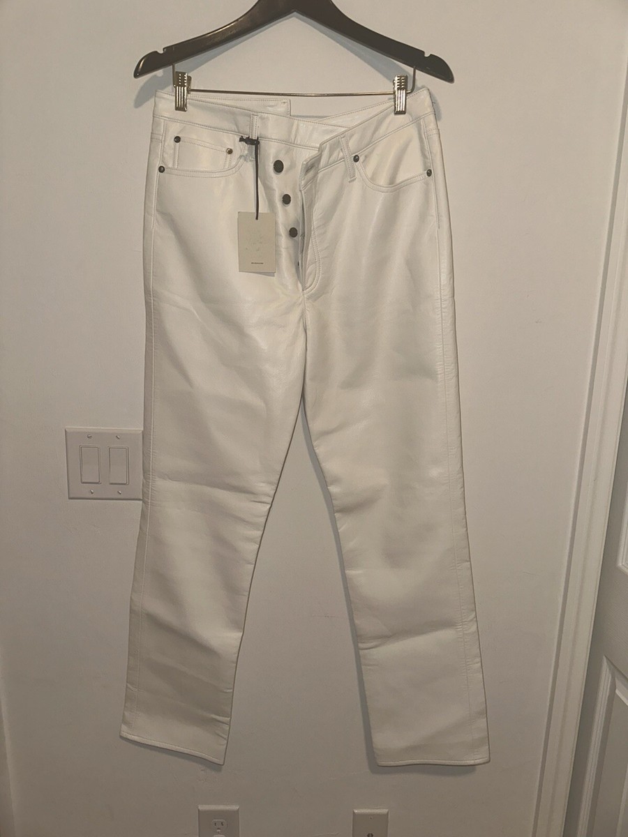 【関税込み】AGOLDE ホワイト Criss Cross レザーパンツ AGOLDE Leather Straight Pant White SIZE 29 Criss Cross