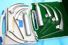 GERMAN-MCCOY FLEXI-TIP FIBEROPTIC LED Laryngoscope SET- MAC # 1 &2 &3+HANDLE