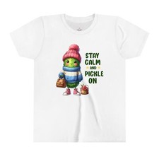Stay Calm And Pickle On Youth Short Sleeve Tee