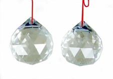 50MM BALLS 2 PACK LARGE CRYSTAL PRISM SUNCATCHER - FENG SHUI - USA SELLER