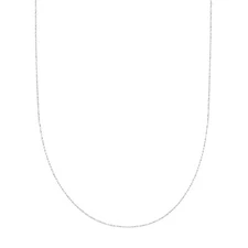 10K Solid White Gold Pendant Rope Chain 0.9mm Necklace Sturdy 16",18", 20",