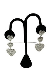 925 sterling silver crystal heart earrings