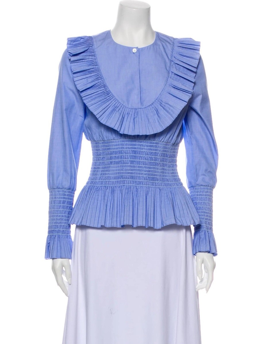 tory burch smocked cotton top