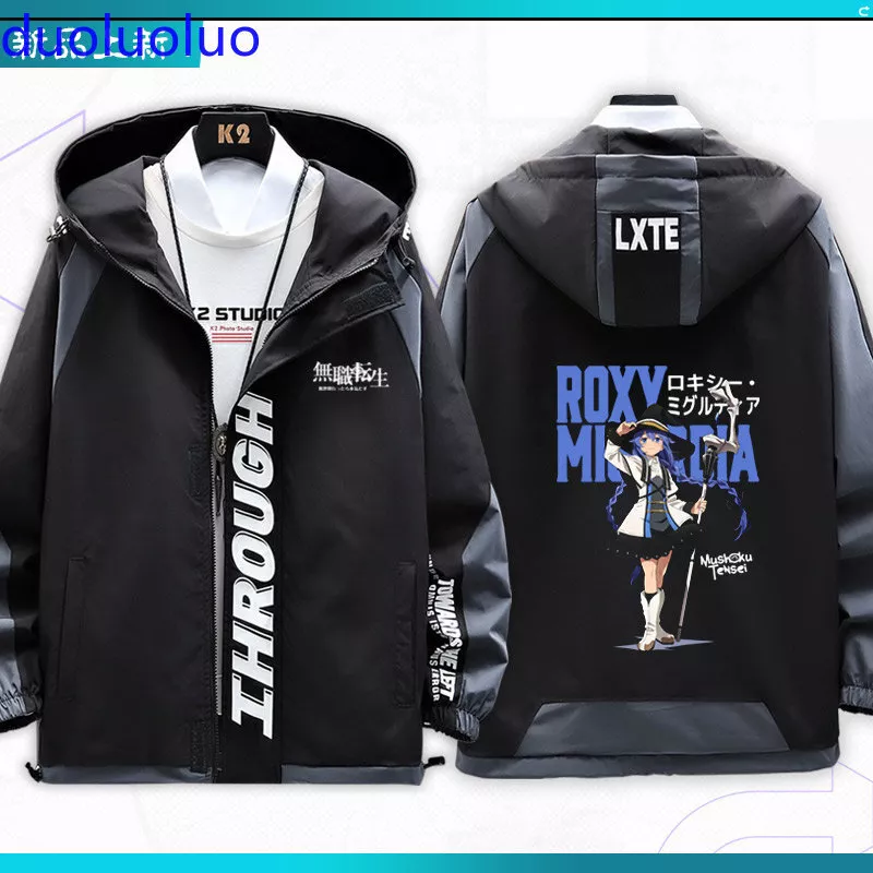 Roxy Migurdia Anime Hooded Jacket Zipper Coat Unisex casual Tops