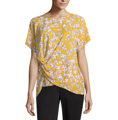 Blouse Deux Couches Femme Worthington - Taille PS (Petite) - Manches Courtes - Multicolore - Neuf Sans étiquette