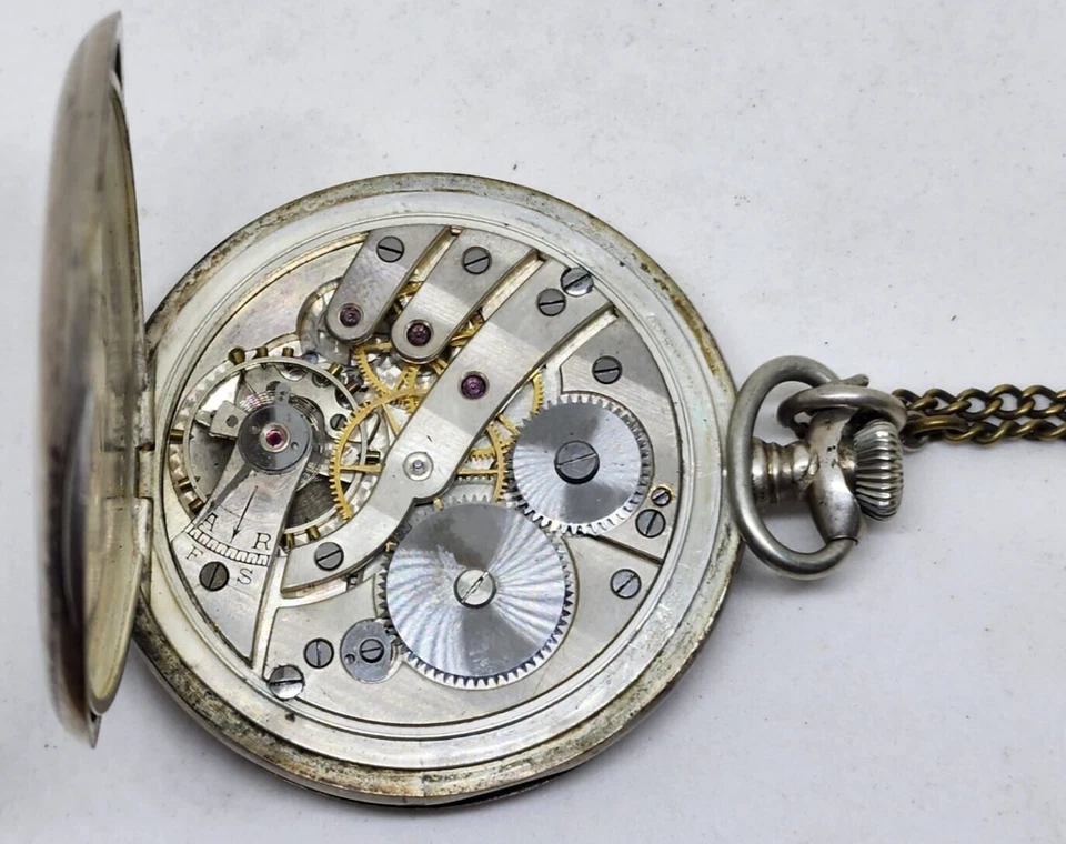 Tavannes Pocket watch - Hunter SILVER case enamel dial FOR PROJECT - Image 2 of 4