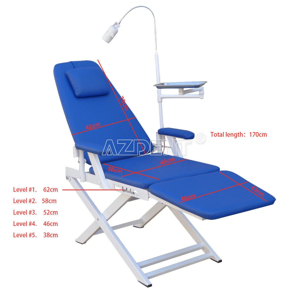 Sillon Dental Portatil Plegable con Luz LED Bandeja/Unidad de Turbina de Aire - Image 4 of 4