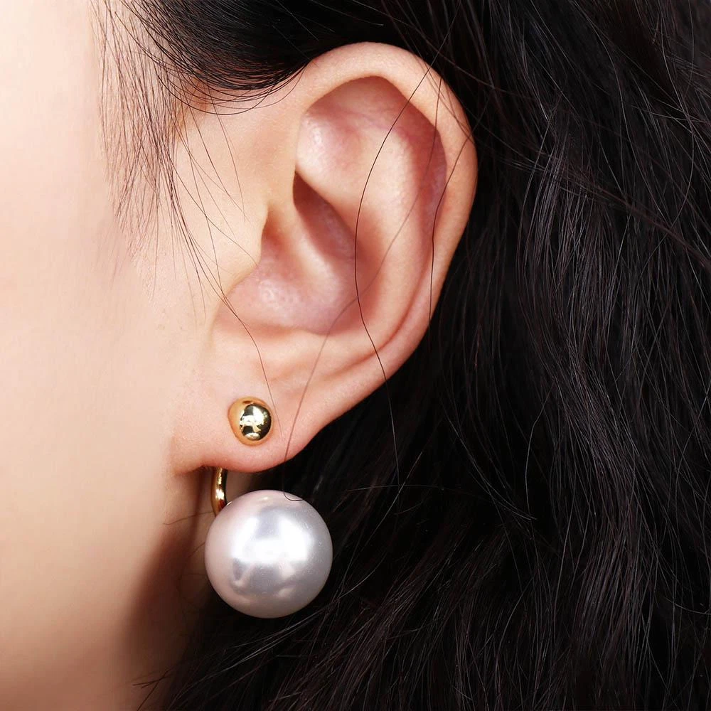 Women Jewelry Accessories Back Hanging Earrings Pearl Pendant Stud