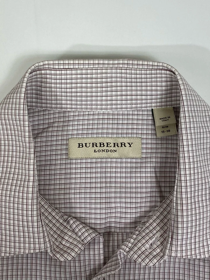 Men Burberry Formal Shirt Slim Fit Made In Italy Size 38 15 - Image 3 of 4