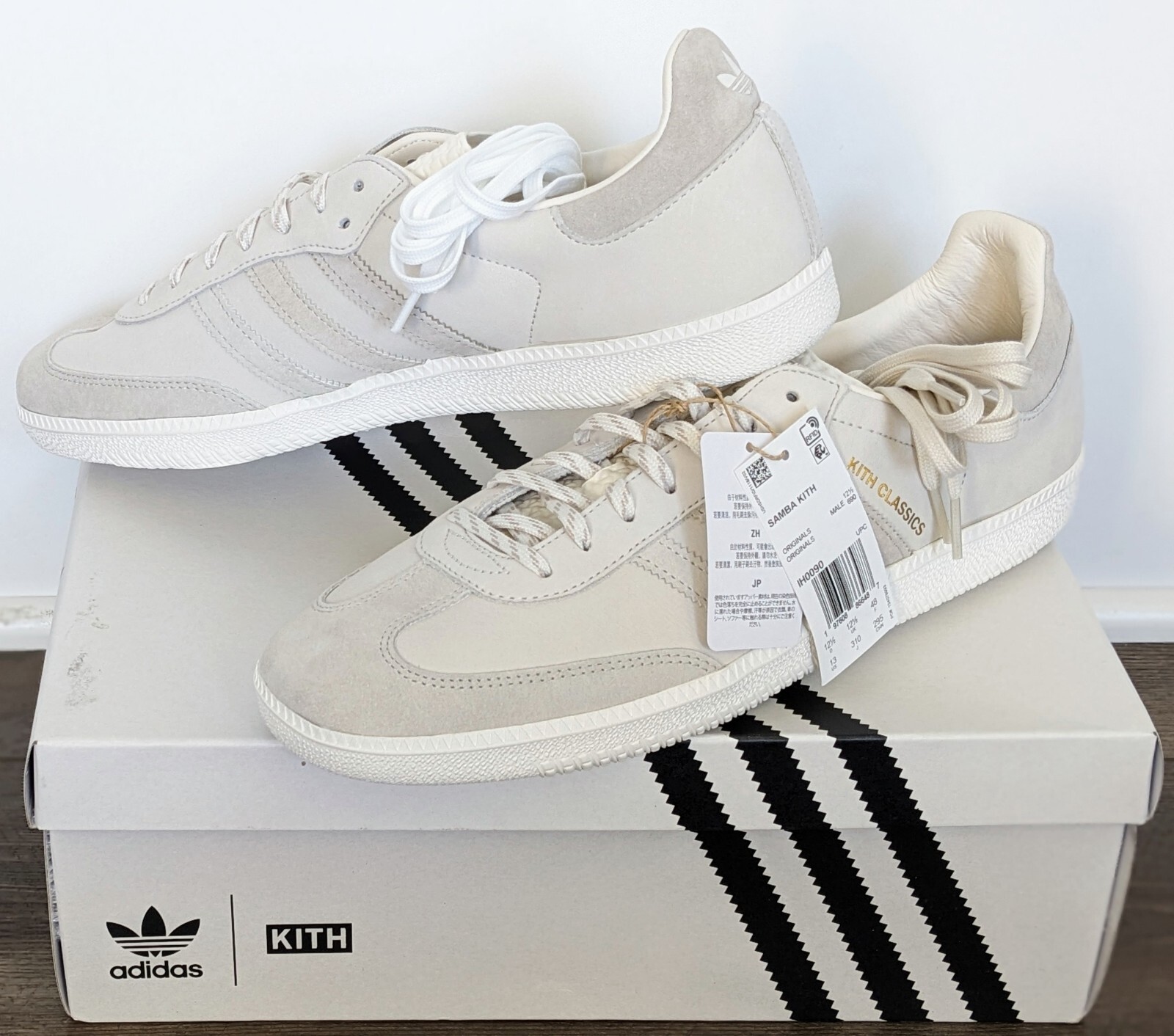 Kith x Adidas Samba OG Cloud White Men's US 13 IH0090 New In Box