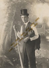  63434 Probably CONSTANTINOPLE 1920s. Greek man with hat. Photo PC size RPPC