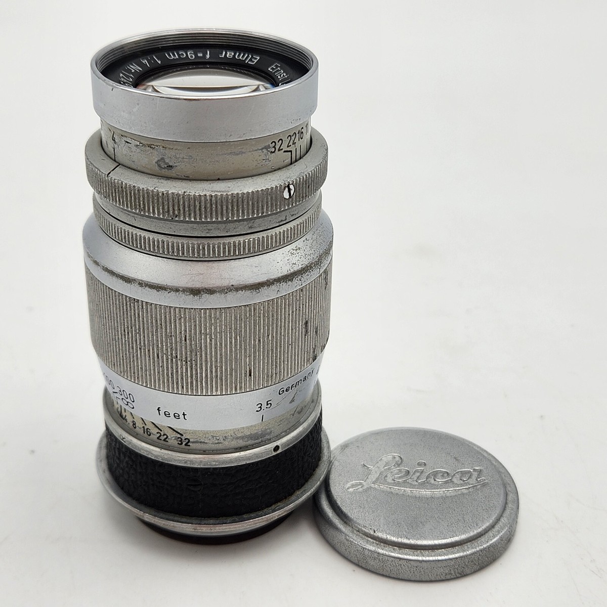 Leica ライカ Elmar エルマー 90mm F4 L39 Leica Leitz Wetzlar Elmar 9cm 90mm F4 Prime Lens & Front Cap