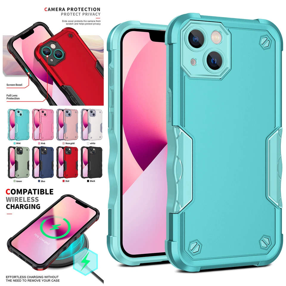 Ударопрочный чехол Fr iPhone 15 14 13 12 11Pro Max XR XS камеры чехол гибридный бампер - Изображение 2 из 4