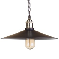 Image of Litecraft Ceiling Pendant Industrial Style E27 1 Light - Bronze, Black Clearance