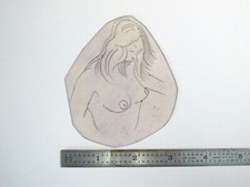 vtg 1960s 1970s Tattoo Flash acetate stencil Topless girl WMN1