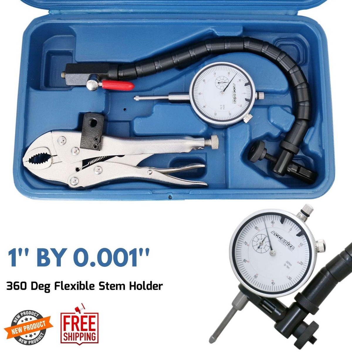 DXphita Disc Brake Rotor And Ball Joint Runout Gauge Set Car Automobile Brake Disc Flatness Measuring Tool With 1''x0.001'' Indicator And