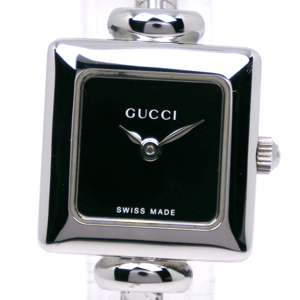 Montres GUCCI 1900L cadran noir acier inoxydable quartz affichage analogique femme