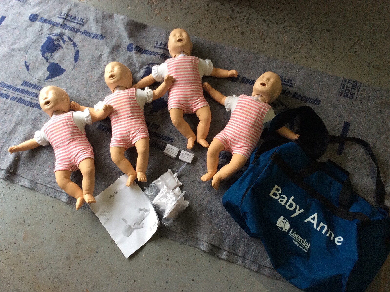 4x LAERDAL BABY ANNE INFANT CPR EMS EMT NURSING TRAINING MANIKIN FIRST