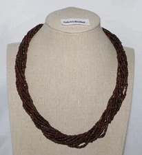 Silpada Sterling Silver Multi-Strand Brown Bronze Seed Bead Necklace N1815