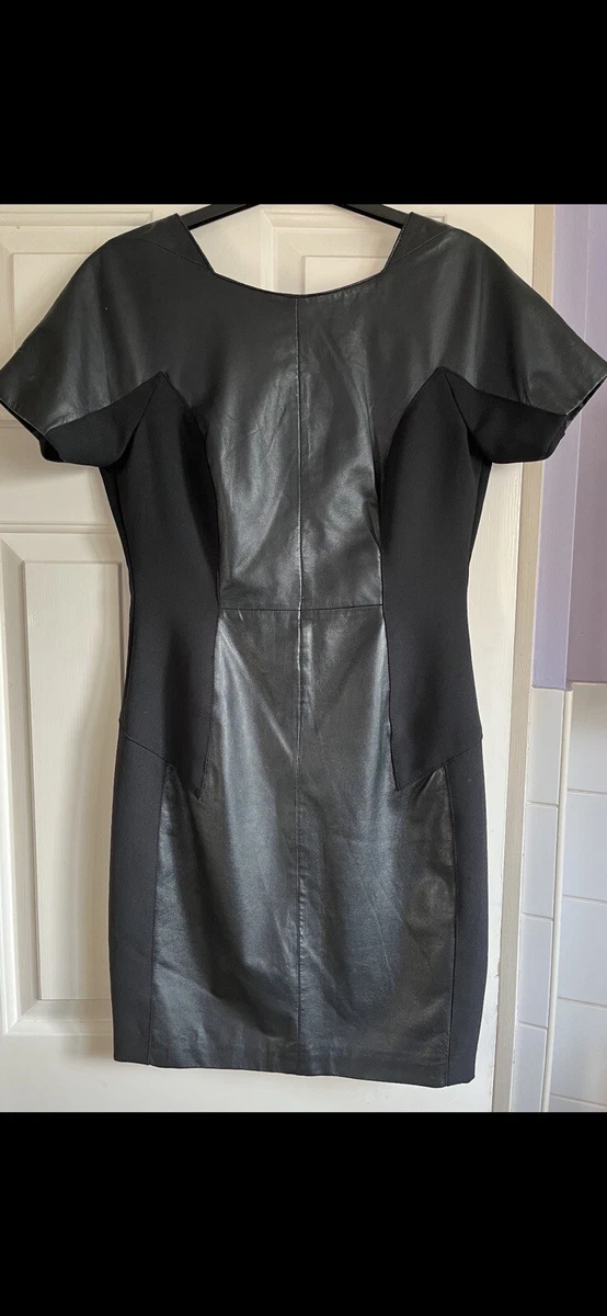 Reiss leather shop dress