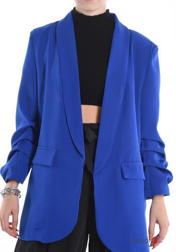 MADE IN ITALY schöner gefütterter Blazer geraffte Ärmel Gr. S M L XL bis 42 NEU - Bild 13 von 23