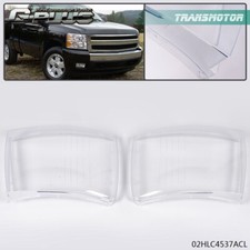 Fit For 07-14 Chevy Silverado Driver Passenger Clear Headlight Lamp Lens Cover