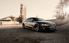 Cars audi chrome s5 Desk Mat Stitched