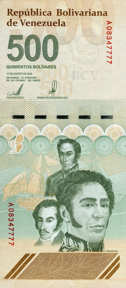 Venezuela 500 Digitales 2023 Stck 20 Cir. 500 Millionen Bolivar Soberano USA - Bild 2 von 4