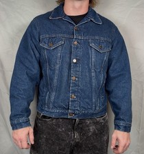 Vintage Bristol Blues Denim Jacket XL/46 Flannel Lined Trucker Made In USA 90s